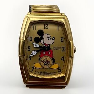 Vintage‎ Seiko Mickey Mouse 60th Anniversary watch 2K3 5009  gold tone Japan